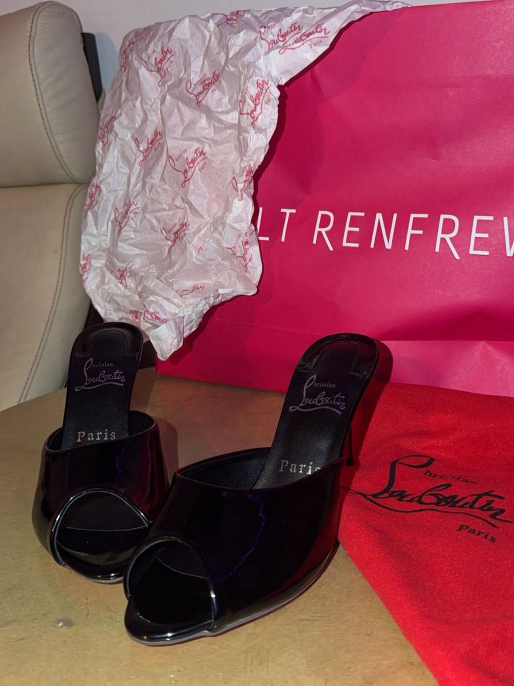 Christian Louboutin Black “Miss Z Mules”